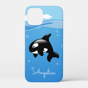 Case-Mate iPhone Case Cute Orca Whale en Océan avec nom personnalisé