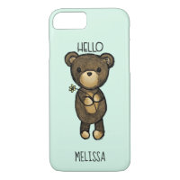 Cute Ours Brown tenant une Fleur Jaune Personnalis