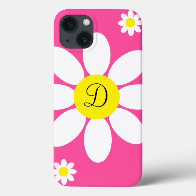 Coques Case-Mate iPhone Cute pâle pâtisserie rose et blanc Fleur initiale (Verso)
