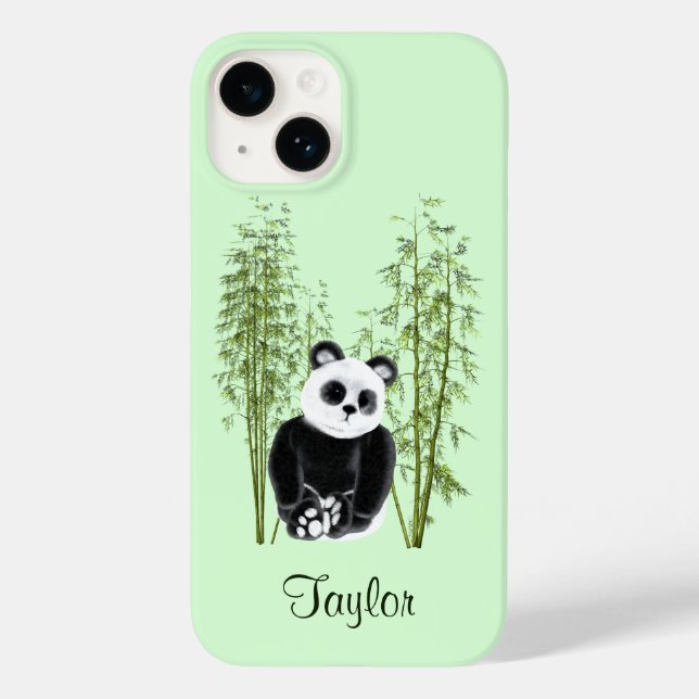 Coques Case-Mate iPhone Cute Panda assise en bambou (Verso)