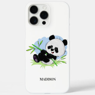 Coques iPhone 16 Pro Max Cute Panda dossiers de téléphone de nom personnali