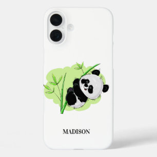 Coques iPhone 16 Plus Cute Panda dossiers de téléphone de nom personnali