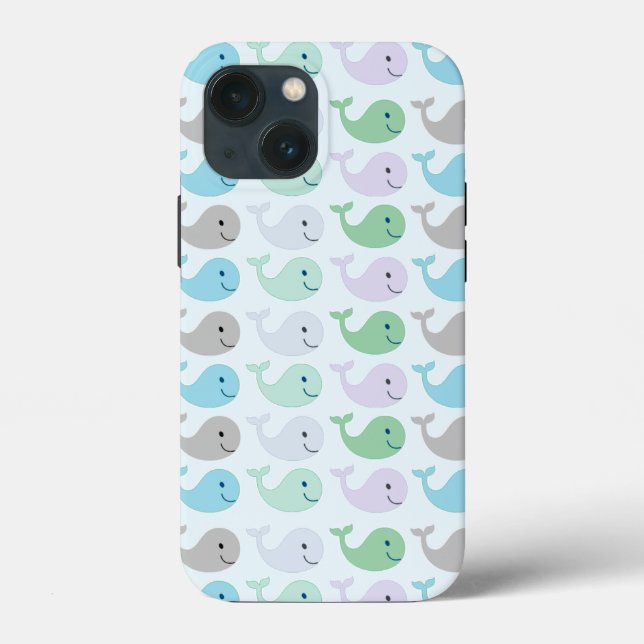 Coques Case-Mate iPhone Cute Pastel Whales Motif (Verso)