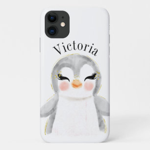Case-Mate iPhone Case Cute Penguin Aquarelle Nom Moderne