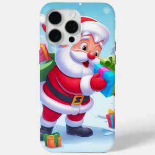 Coque iPhone 15 Pro Max Cute Père Noël et Snowman