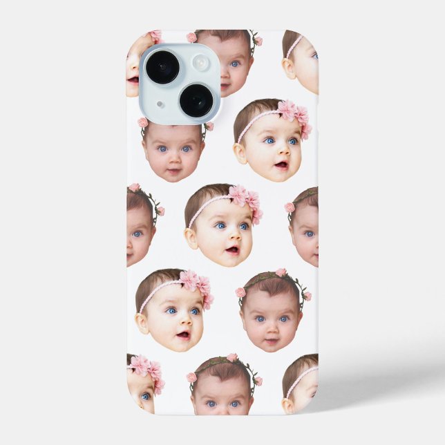 Coques Case-Mate iPhone Cute Personnalisé Baby Face 2 Photos Blanc (Créateur téléchargé)