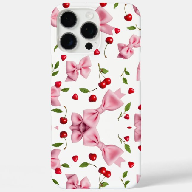 Coques Case-Mate iPhone Cute pink bows&cherries (Verso)