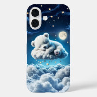 Cute Polar ours cub beauté nuages fluffy