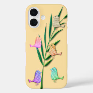 Coque Pour iPhone 16 Cute Printemps Été Pastels Oiseaux