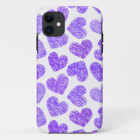 Cute Purple Doodled Heart Valentine's Day Motif