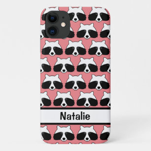 Case-Mate iPhone Case Cute raccoon motif corail rose personnalisé