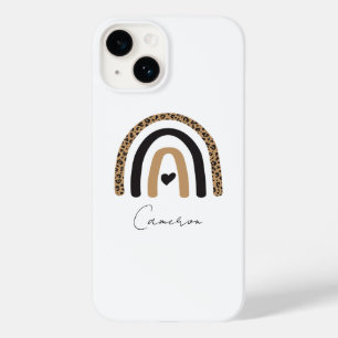 Coque Pour iPhone 14 Cute Rainbow Leopard Motif