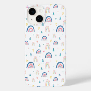 Coque Pour iPhone 14 Cute Rainbows & Hearts Motif