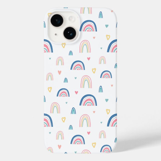 Coques Case-Mate iPhone Cute Rainbows & Hearts Motif (Verso)