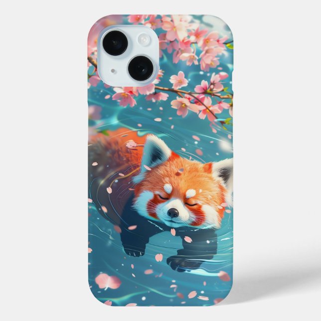 Coques Case-Mate iPhone Cute Red Panda Chill dans l'eau (Verso)
