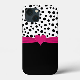Case-Mate iPhone Case Cute Rose Faux Rhinestone Coeur Et Pois