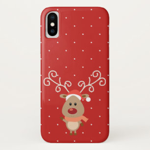 Case-Mate iPhone Case Cute Rudolph, dessin de rennes à nez rouge