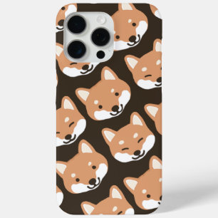 Coque iPhone 15 Pro Max Cute Shiba Inu affronte les chiens souriants et cl
