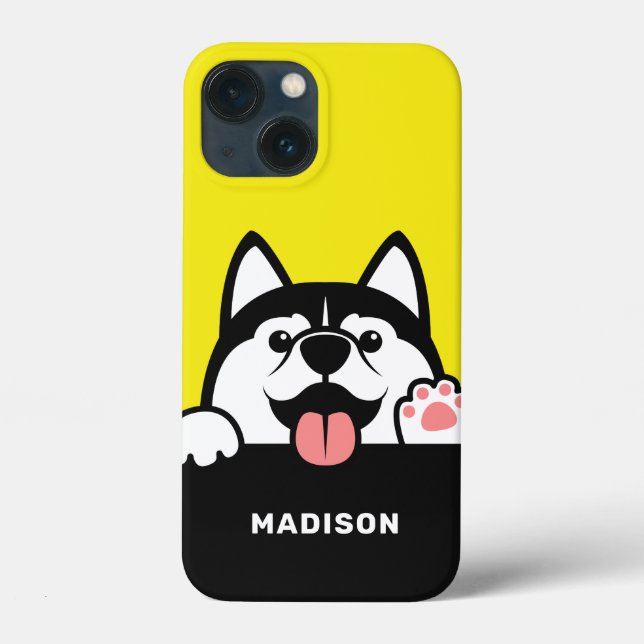 Coques Case-Mate iPhone Cute Siberian Husky personnalisé nom de téléphone  (Verso)