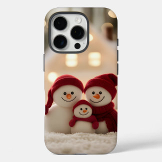 Coques iPhone 16 Pro Cute Snowman Family Winter Christmas