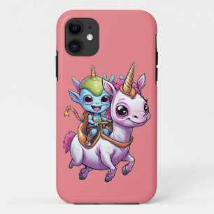 Case-Mate iPhone Case Cute Space Alien équitation licorn drôle UFO
