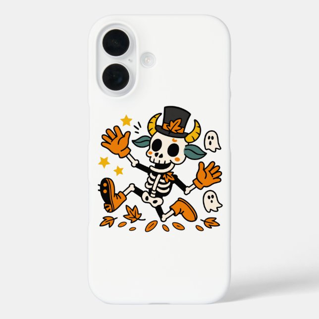 Coques Case-Mate iPhone Cute Spooky Skeleton Goat with Top Hat  (Verso)