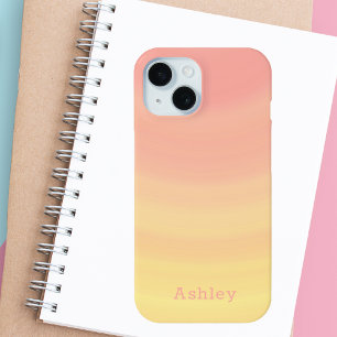 Coque Pour iPhone 15 Cute Stylish tendance rose et jaune fille