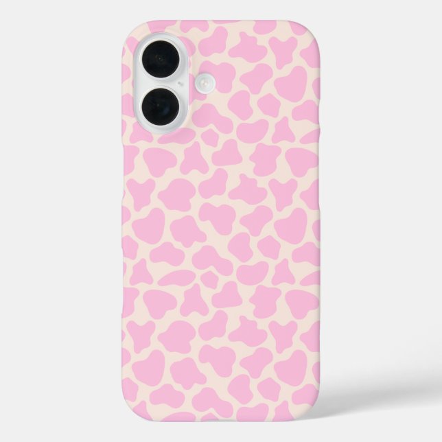 Coques Case-Mate iPhone Cute Vache Poster de animal Motif esthétique rose (Verso)