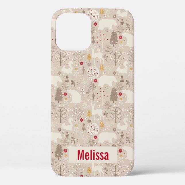 Coques Case-Mate iPhone Cute Woodland Animaux Motifs nordiques (Verso)