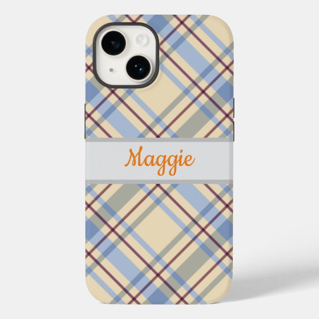 Coques Case-Mate iPhone Cuty monogrammed tartan plaid motif de mode (Verso)