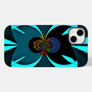 Coque Pour iPhone 14 Plus Cyan Abstrait Art Print