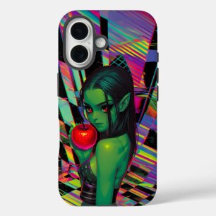 Coque Pour iPhone 16 Cyber Fairytale Elf avec Crimson Apple