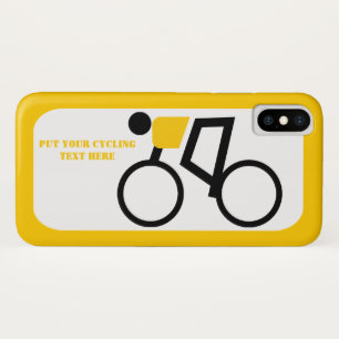 Etui iPhone Case-Mate Cycliste à vélo jaune, icône noire