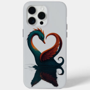 Coque iPhone 15 Pro Max Cygne dragon d'amour