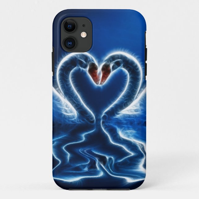 Coques Case-Mate iPhone Cygne fractal sur le lac (Dos)