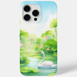 Coque iPhone 15 Pro Max Cygne Nature Étreinte