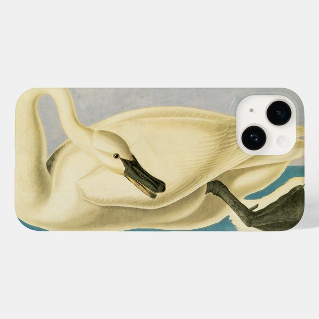 Coques Case-Mate iPhone Cygne trompette par John James Audubon, Oiseau Vin (Verso (horizontal))