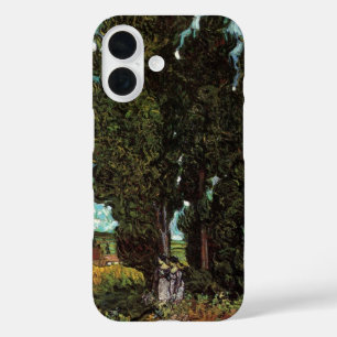 Coque Pour iPhone 16 Cyprès avec figures féminines de Vincent van Gogh