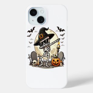 Coque Pour iPhone 15 Dabbing Halloween garçons Skeleton Zombie effroi