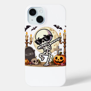 Coque Pour iPhone 15 Dabbing Halloween garçons Skeleton Zombie effroi