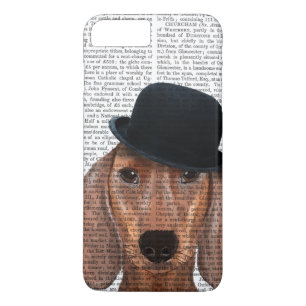 Coque iPhone 8 Plus/7 Plus Dachshund avec Casquette Black Bowler