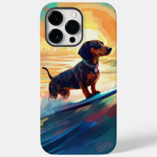Coque Pour Pour iPhone 14 Pro Max Dachshund Beach Surf Peinture