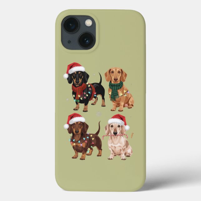 Coques Case-Mate iPhone Dachshund Christmas Chien Maman Lover Noël Cadeau (Verso)