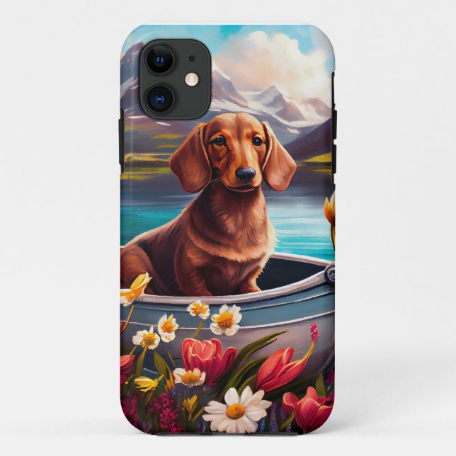 Coques Case-Mate iPhone Dachshund sur une pagaie : une aventure Pittoresqu (Dos)