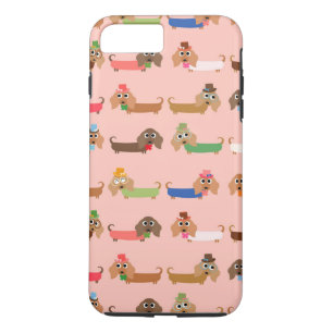 Coques Pour iPhone Dachshunds sur rose