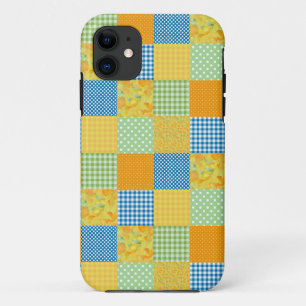 Coque Case-Mate Pour iPhone Daffodiles, En vichy et Polkas Faux-Patchwork
