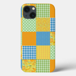 iPhone 13 Case Daffodils iPad Mini Case, Country Faux-Patchwork
