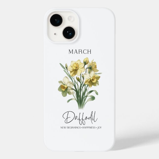 Coques Case-Mate iPhone Daffodique de mars du mois de naissance (Verso)