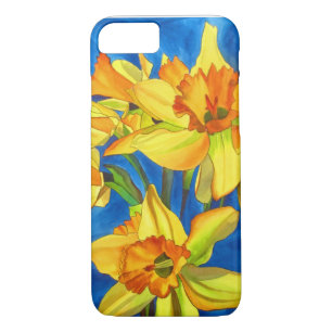 Coque iPhone 8/7 Daffodique jaune narcisse fleurs aquarelle art