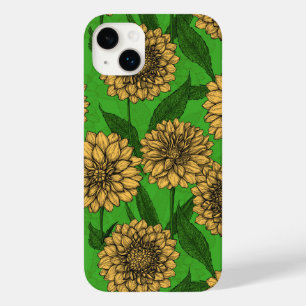 Coque Pour iPhone 14 Plus Dahlias en jaune et vert